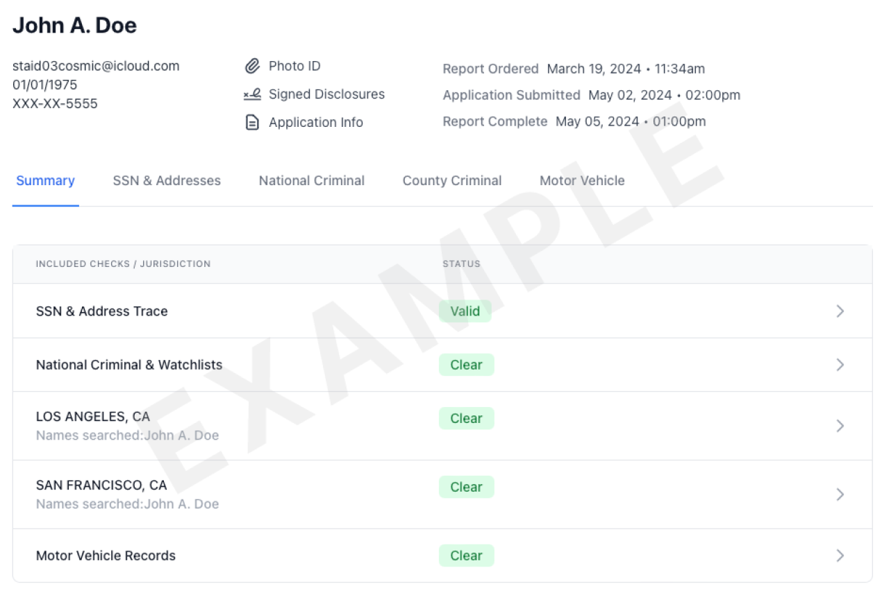 background check report